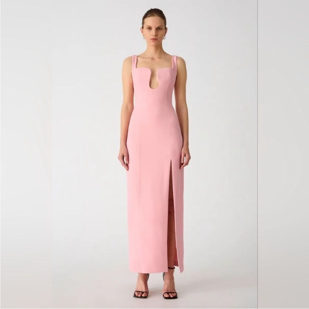 Misha Collection Franka Crepe Gown in Fondant Pink Size Large